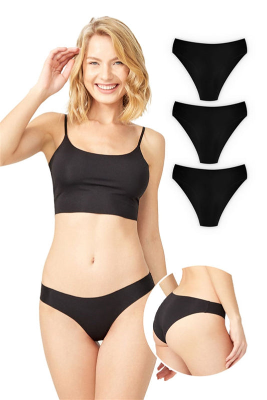 Lazer Kesim Kadın Bikini Külot 3'lü Paket